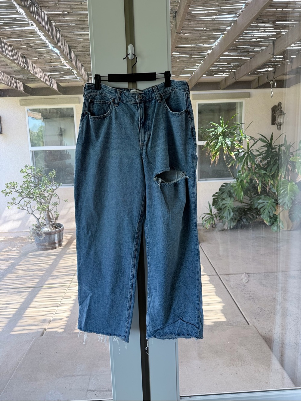 Abercrombie & Fitch Medium Blue Wide-Leg Flare Jeans